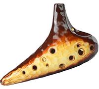 Ocarinas 12 Hole Beginners Practice Playing Cracked Glazed Ocarina, Creative Submarine-Shaped Clay Wind Instruments, Gifts for Music Lovers(Antique color,SC)