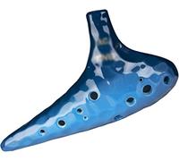 Ocarinas 12 Hole Beginners Practice Playing Cracked Glazed Ocarina, Creative Submarine-Shaped Clay Wind Instruments, Gifts for Music Lovers(Blue,SG)
