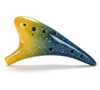 Ocarinas 12 Hole Ceramic Alto C with Lanyard Ceramic Ocarina for Adult Beginners Beginner Music Learning Ocarina Home Decoration(A)