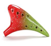 Ocarinas 12 Hole Ceramic Alto C with Lanyard Ceramic Ocarina for Adult Beginners Beginner Music Learning Ocarina Classic(B)