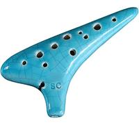 Ocarinas 12 Hole High Pitch C (SC) Cracked Clay Ocarina, Creative Submarine Modeling for Beginners to Practice Flute Instruments, A Gift for Music Lovers(Blue)
