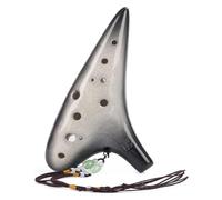 Ocarinas 12-Hole Mid-Tone Ocarina Ice Crack Gradient Black Ocarina with Lanyard for Adult Professional Playing Ocarina Birthday Gift Collects