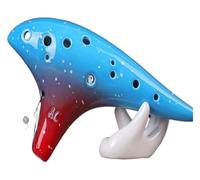 Ocarinas 12-Hole Ocarina Alto C Key Traditional Folk Ocarina Musical Instrument Suitable for Beginner Adults to Play Ocarina Home Decoration(Blue)