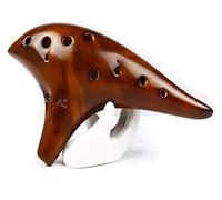 Ocarinas 12 Holes Ocarina Brown Alto C Key Ocarina 12 Holes Burning Classic Music Instrument Glossy Bright Glaze Ocarina Woodwind Home Decoration
