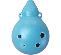 Ocarinas 6-Hole Alto C (AC) Cracked Ceramic Ocarina, Creative Gourd-Shaped Single-Chamber Wind Instrument,(Blue)