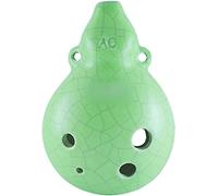 Ocarinas 6-Hole Alto C (AC) Cracked Ceramic Ocarina, Creative Gourd-Shaped Single-Chamber Wind Instrument,(Green)