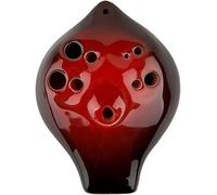 Ocarinas 6-Hole Alto C (AC) Double-Tube Clay Ocarina, Creative Vase Modeling Beginners to Play Wind Instruments, Exquisite Ornaments(Rot)