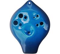 Ocarinas 6-Hole Alto C (AC) Double-Tube Clay Ocarina, Creative Vase Modeling Beginners to Play Wind Instruments, Exquisite Ornaments(Blue)