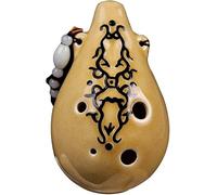 Ocarinas 6-Hole Alto C (AC) Relief Glazed Terracotta Ocarina, Creative Gourd-Shaped Beginners to Practice Flute Instruments, Exquisite Decoration Gift