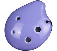 Ocarinas 6-hole High-pitched C (SC) Colored Glazed Clay Ocarina, Creative Art Drop-shaped Beginners Practice Wind Instruments, Packing Box+ Lanyard+teaching Materials(Purple)