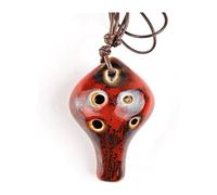 Ocarinas 6-Hole Ocarina Alto C Ceramic Ocarina Playing Musical Instrument Suitable for Adult Beginners Beginner Children Ocarina Classic (Color : Red)