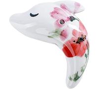 Ocarinas Beginners to Practice 6-Hole High Pitch C Ceramic Ocarina, Creative and Cute Fish-Shaped Wind Instruments, Exquisite Ornaments, Birthday Present(Bianco)