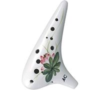 Ocarinas Clay Ocarina 12-Hole Alto C (AC) for Beginners, Simple Hand-Painted Submarine Style National Flute Instrument, Cloth Bag+Cleaning Stick+Lanyard