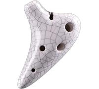 Ocarinas Mini 6-Hole Super High Pitch F (SSF) Clay Ocarina, Creative Submarine-Shaped Cracked Wind Instrument, Exquisite Pendant Decorations, Gifts for Girls/Boys(Bianco)