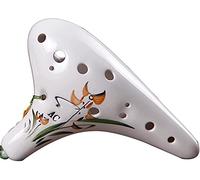 Ocarinas Ocarina 12 Hole AC Potato Flute Unique Tiles with Hand Drawn Flowers Retro Traditional Wind Instrument (Color : #5 Size : 12 Hole-AC) (#3 12 hole)