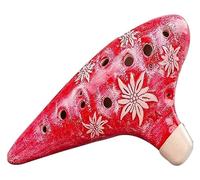 Ocarinas Ocarina 12 Hole Alto C Ocarina Playing Instrument Suitable for Beginners Music Lover Musical Instrument Home Decoration(Red)