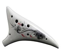 Ocarinas Ocarina 12 Hole Ceramic Ocarina Hand-Carved Exquisite Flower Painting Alto C Instrument Ocarina Elegant Gift Classic