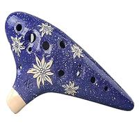 Ocarinas Ocarina 12-Hole Mid-Tone C Embossed Ocarina Playing Musical Instrument Suitable for Beginners Professional Teaching Classic(Blue)