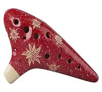 Ocarinas Ocarina 12-Hole Mid-Tone C Embossed Ocarina Playing Musical Instrument Suitable for Beginners Professional Teaching Classic(Red)