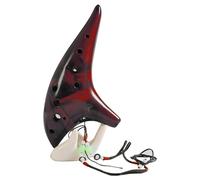 Ocarinas Ocarina 12 Hole Unique Smoked Ceramic Ocarina Hand-Carved Graceful Shape Pottery Ocarina to Learn Beginner Collects (Color : Red)