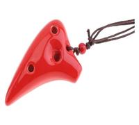 Ocarinas Ocarina Ceramic 6 Holes Mini Ocarina Alto Tone C Ocarina Pottery Flute Instrument Handmade Ocarina Creative Gift Classic(Red)