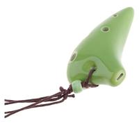 Ocarinas Ocarina Ceramic Alto C Hand-Carved Ocarina 6 Hole Instrument Smoldering Flute Ocarina to Learn Beginner Folk (Color : Green)