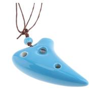 Ocarinas Ocarina Ceramic Alto C Hand-Carved Ocarina 6 Hole Instrument Smoldering Flute Ocarina to Learn Beginner Collects (Color : Blue)