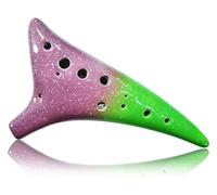 Ocarinas Ocarinas 12 Holes Professional Ac Twelve Hole Blue and White Porcelain for Beginners Self-Study Performance Ocarina Instrument Folk (Color : Green, Size : 17 * 11cm)