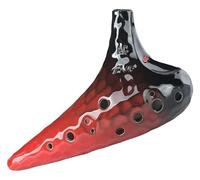 Ocarinas Ocarinas12 Hole Ice Crack Ocarina Playing Instrument for Adult Musician Professional Ocarina Birthday Gift Collects (Color : Red, Size : 18.3 * 10.5 * 5cm)