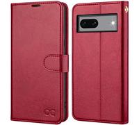 OCASE for Google Pixel 8 Case, Premium PU Leather Wallet, Red