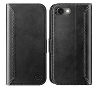 OCASE for iPhone 16e Case, PU Leather Wallet, Magnetic Flip Folio Cover with RFID Blocking, Card Holders, Shockproof TPU, and Kickstand for 6.1 Inch iPhone 16e (2025), Retro Black