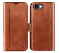 OCASE for iPhone 16e Case, PU Leather Wallet, Magnetic Flip Folio Cover with RFID Blocking, Card Holders, Shockproof TPU, and Kickstand for 6.1 Inch iPhone 16e (2025), Retro Brown