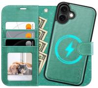 OCASE for iPhone 17 Case, Detachable 2 in 1 PU Leather Wallet Case with RFID Blocking, Wireless Charging, Card Holders, Kickstand, Shockproof Removable Phone Cover, Green