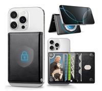 OCASE Magnetic Wallet, iPhone Wallet with Wrist Strap, Compatible with MagSafe Wallet, for iPhone 16/15/14/13/12 Series, RFID Blocking PU Leather Card Holder with 5 Card Slots, Black