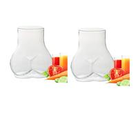 Ocastuted 2 Butt Mug, Butt Drinking Cup, 450ml Funny Body Shape Glass Cups, Creative Body Shape Wine Glasses, Bum Shaped Cocktail Glasses, Humorous Bum Shot Glass