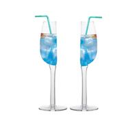 Ocastuted 2 Pieces Funny Wine Glass Cut in Half, Halved Shape Wine Glass, Crystal Half Red Wines Cup, Transparent, Long Handled, for KTV, Hotel, Restaurant, Kitchen