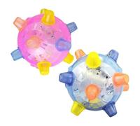 Ocastuted 2 Pieces LED Musical Bouncing Ball, Pet Flashing Jumping Activation Balls, Interactive Shaking Dog Ball With Lights And Music, 12x12cm, For Dogs And Cats