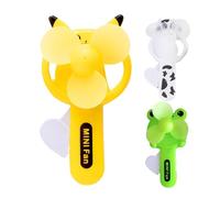 Ocastuted 3 Pieces Portable Manual Fan, Kids Handheld Fan, Press Handheld Cooling Fans, Small Cartoon Pocket Cooler Fans, No Charging, For Kids Indoor Outdoor Use