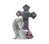 Ocastuted Angel Statue,Praying Angel Figurines Statue with Solar Light | Grave Cemetery Memorial Decorations for Outside Yard Lawn Patio