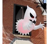Ocastuted Halloween Ghost Decorations Outdoor, Halloween Inflatables Window Decoration, Scary Flying Ghost With Build In LED Light, Blow Up Window Ghosts Decor