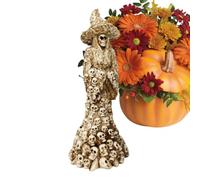 Ocastuted Witch Figurines | Resin Gothic Skull Spooky | Halloween Figurines Witch Decor | for Home Living Room Kitchen Office Haunted House Garden Yard Party Holiday