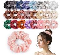 OCATO Scrunchies Gifts for Women: Silk Satin Scrunchies 24Pcs Hair Scrunchies for Women Girls Hair Ties Hair Bands Hair Accessories Party Favors Easter Basket Essentials for Adults Girls Gifts for Mom