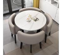 OCAZI Milk Tea Small Round Table, Kitchen Dining Table Set Round Breakfast Bar Round Furniture Table and Chair Set Round Conference Table, for Dinning Room/Kitchen #17 80x75cm/31.5x29.5in(WxH)