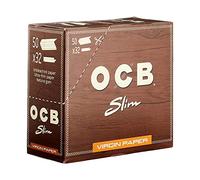 OCB UNBLEACHED SLIM Virgin Paper King Size Slim Cigarette Rolling Papers (5)