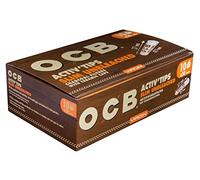 OCB 19823 ActivTips Slim Unbleached 7mm Virgin Activated Carbon Filter with Ceramic Caps 10 x 50 500 Pieces Paper