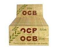 OCB 2100 Organic Hemp Slim Unbleached Rolling Papers, 50 Booklets, 32 Pages