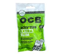 OCB ActivTips Extra Slim 6 mm-Activated Carbon Filter with Ceramic Caps-1 Bag of 50 Pieces, White, S