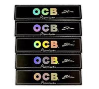 OCB Black King Size Slim Rolling Papers - 5 Pack - Ultra-Thin, Premium Quality