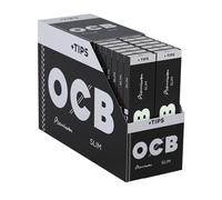OCB Black Premium King Size Slim Rolling Papers, Cigarette Smoking Papers, Pack of 50 Booklets