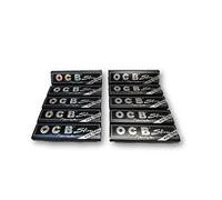 OCB Black Premium King Size Slim Rolling Papers + Filter Tips Cigarette Papers Smoking Papers Pack of 10 Booklets from Sudesh Enterprises
